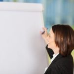 Coaching für beruflichen und privaten Erfolg. Frau coacht mittels Flipchart